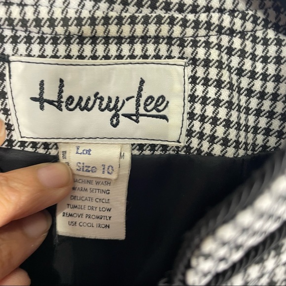 Vintage Heury Lee houndstooth blazer with pocket triangle size 10 - Picture 3 of 7